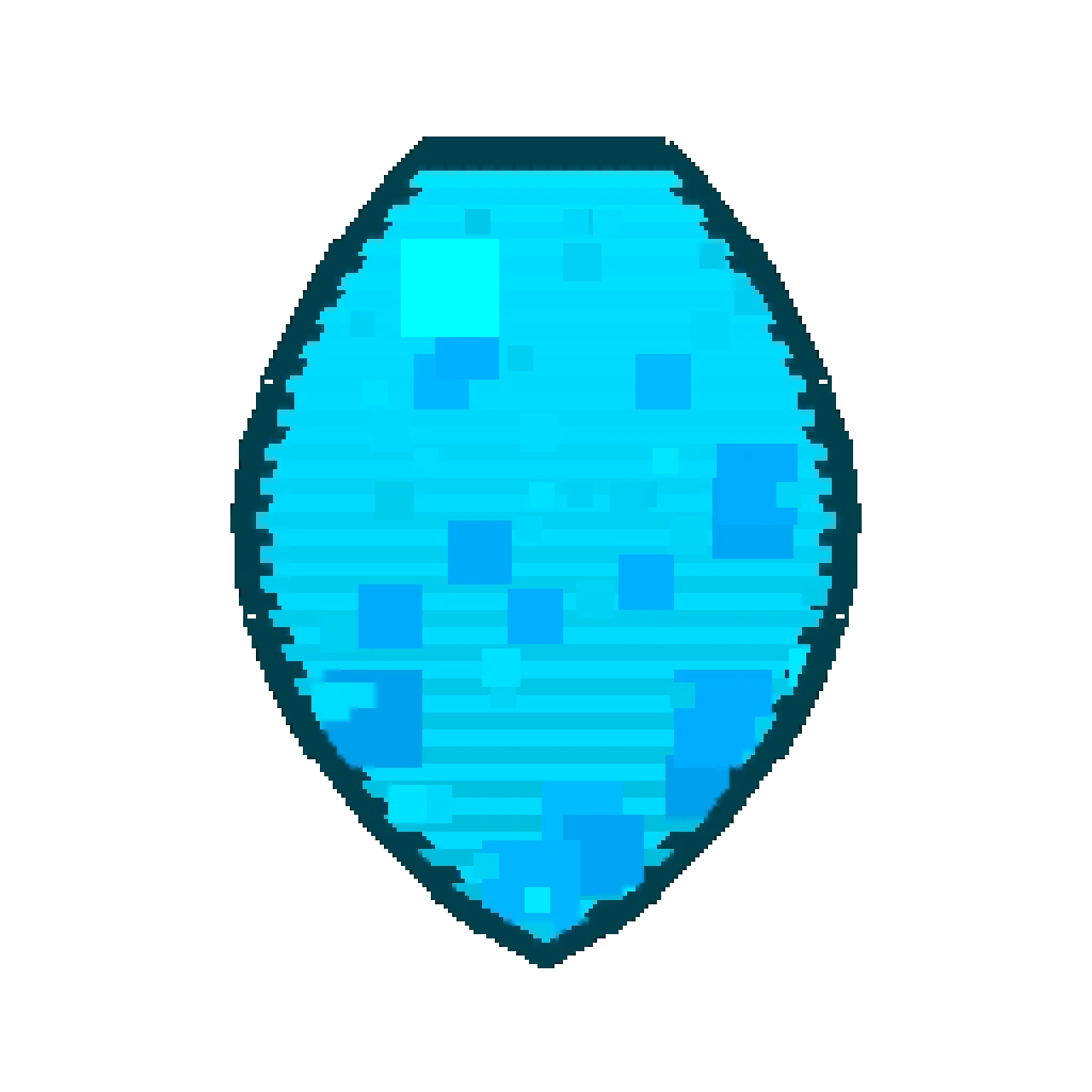 Pixel art illustration of an Allay Spawn Egg with a two-tone speckled shell