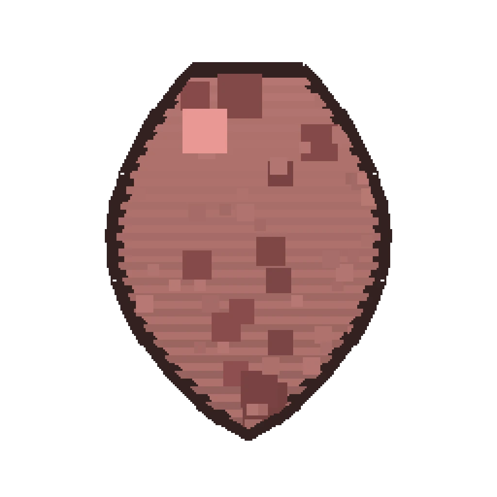 Pixel art illustration of an Armadillo Spawn Egg with a two-tone speckled shell