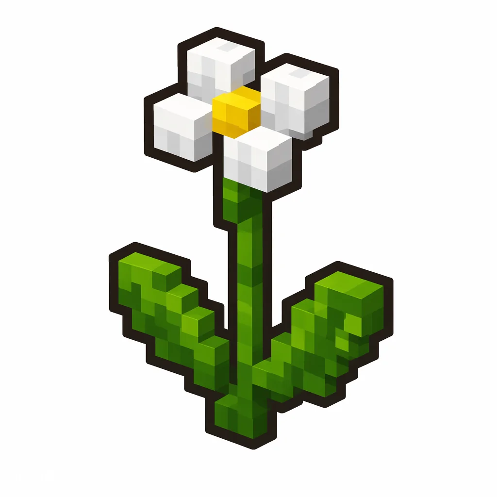 Pixel art illustration of an azure bluet in chunky voxel game style
