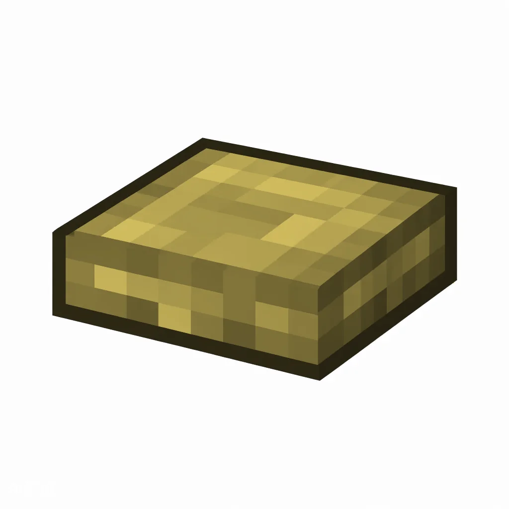 Pixel art illustration of a bamboo mosaic slab, a half-height flat block