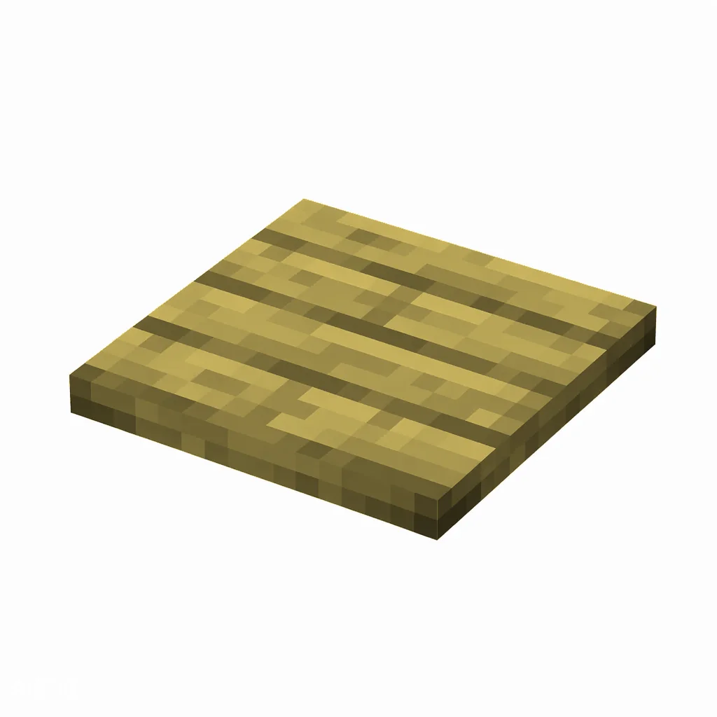 Pixel art illustration of a flat bamboo wooden slab with visible wood grain