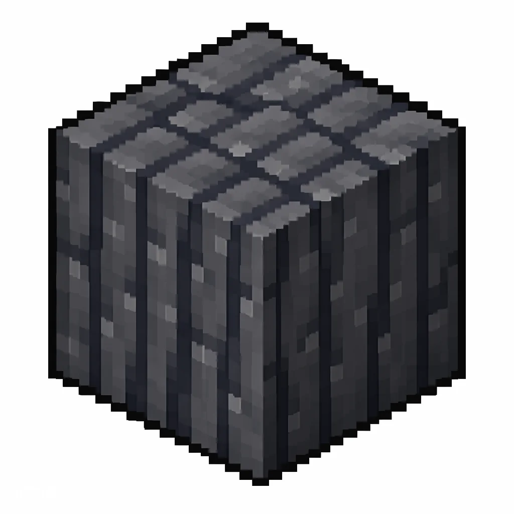 Pixel art illustration of a basalt in chunky voxel game style