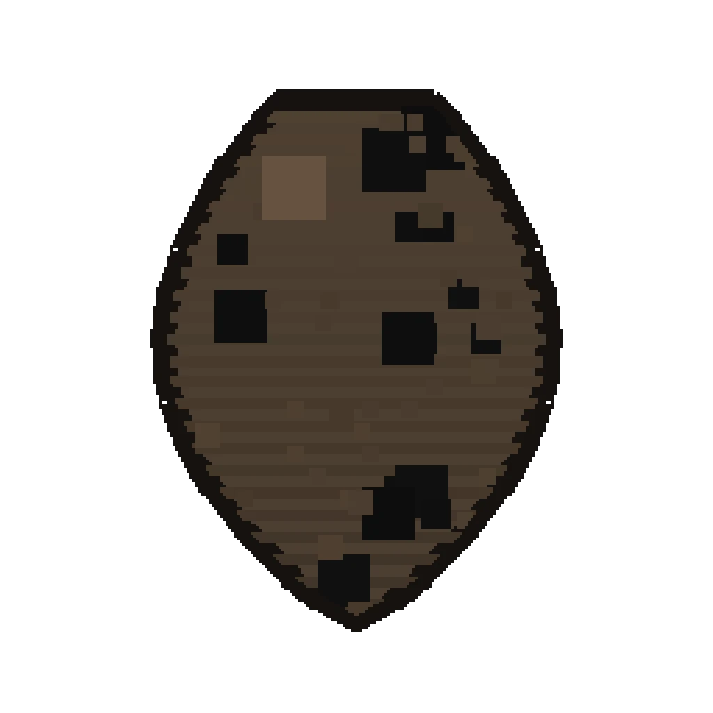 Pixel art illustration of a Bat Spawn Egg with a two-tone speckled shell