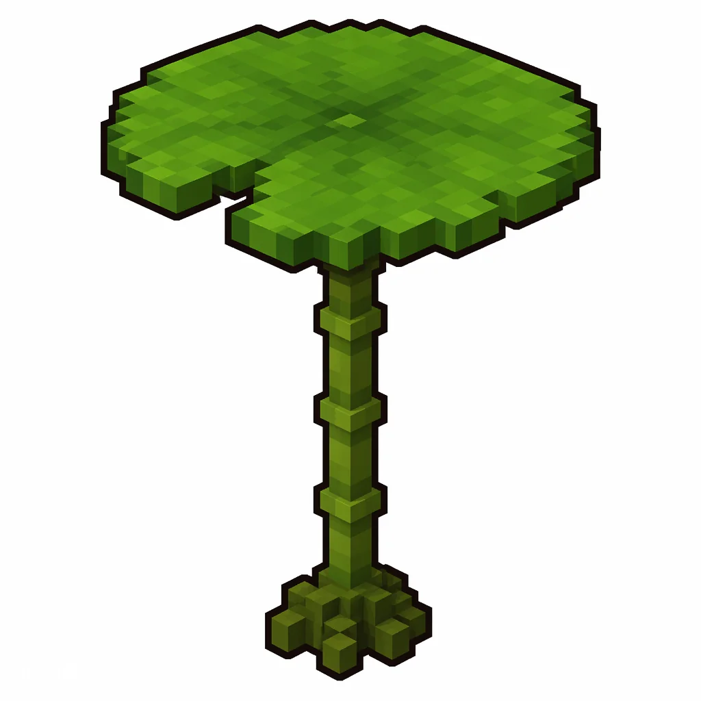 Pixel art illustration of a big dripleaf in chunky voxel game style