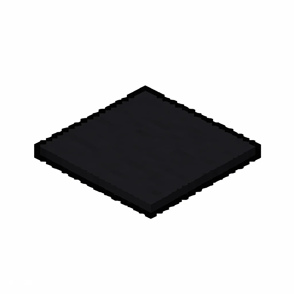 Pixel art illustration of a black carpet, a thin flat woven floor covering