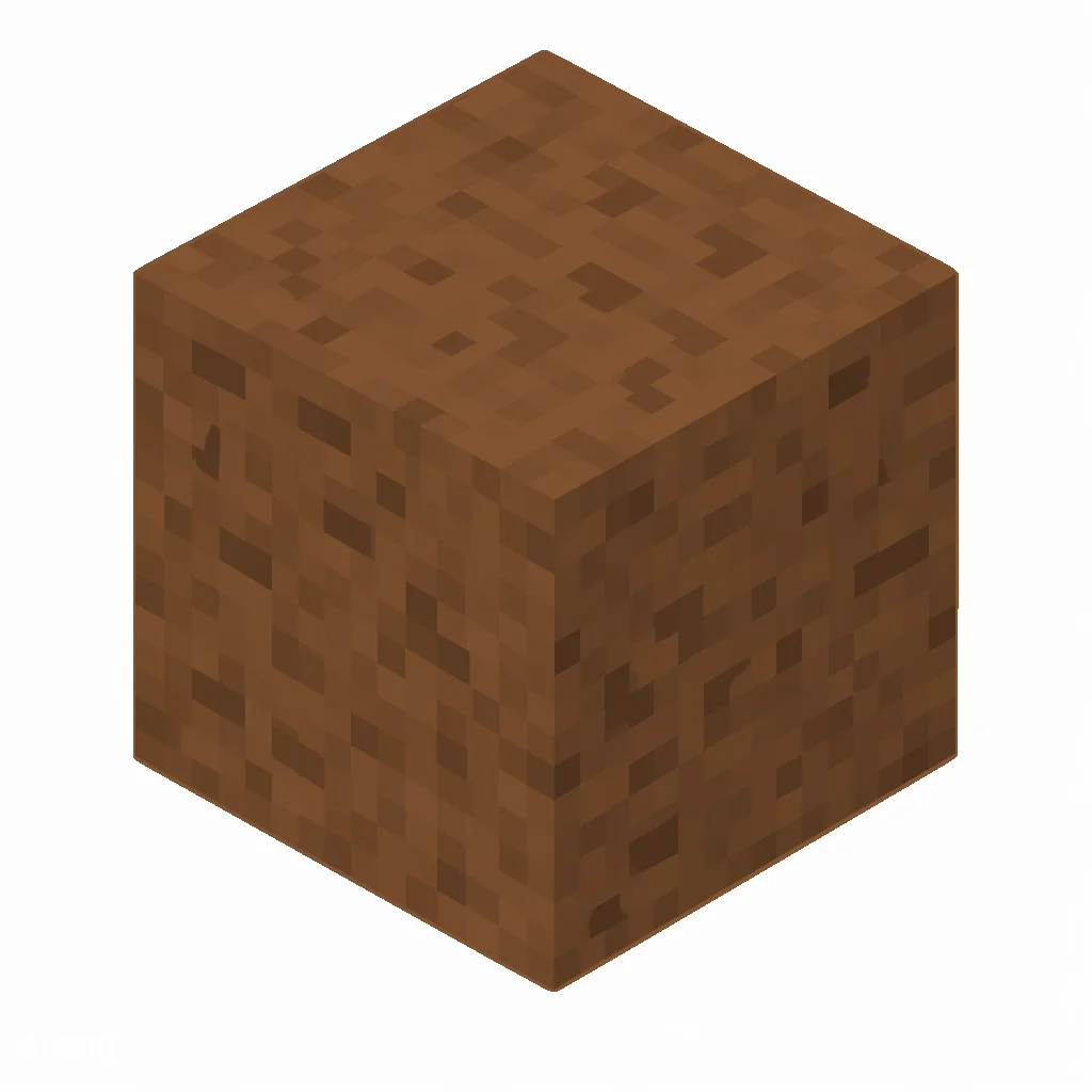 Pixel art illustration of a brown concrete powder block with a grainy powder texture