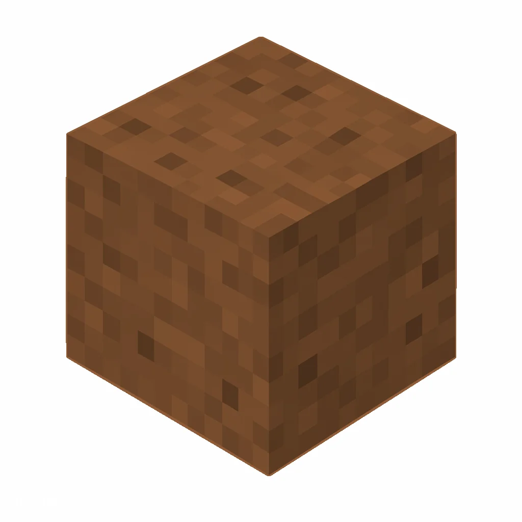Pixel art illustration of a brown concrete block with a fine speckled brown cement texture