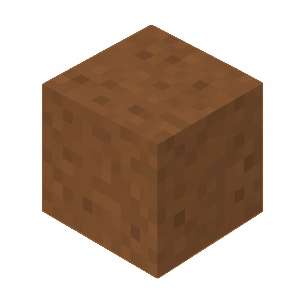 Pixel art illustration of a brown terracotta block with a smooth matte brown clay texture
