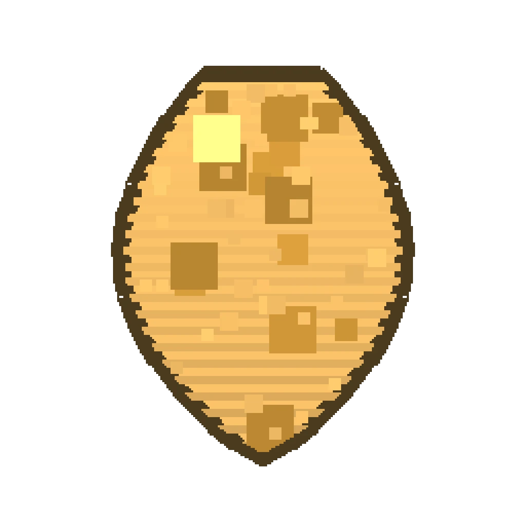 Pixel art illustration of a Camel Spawn Egg with a two-tone speckled shell