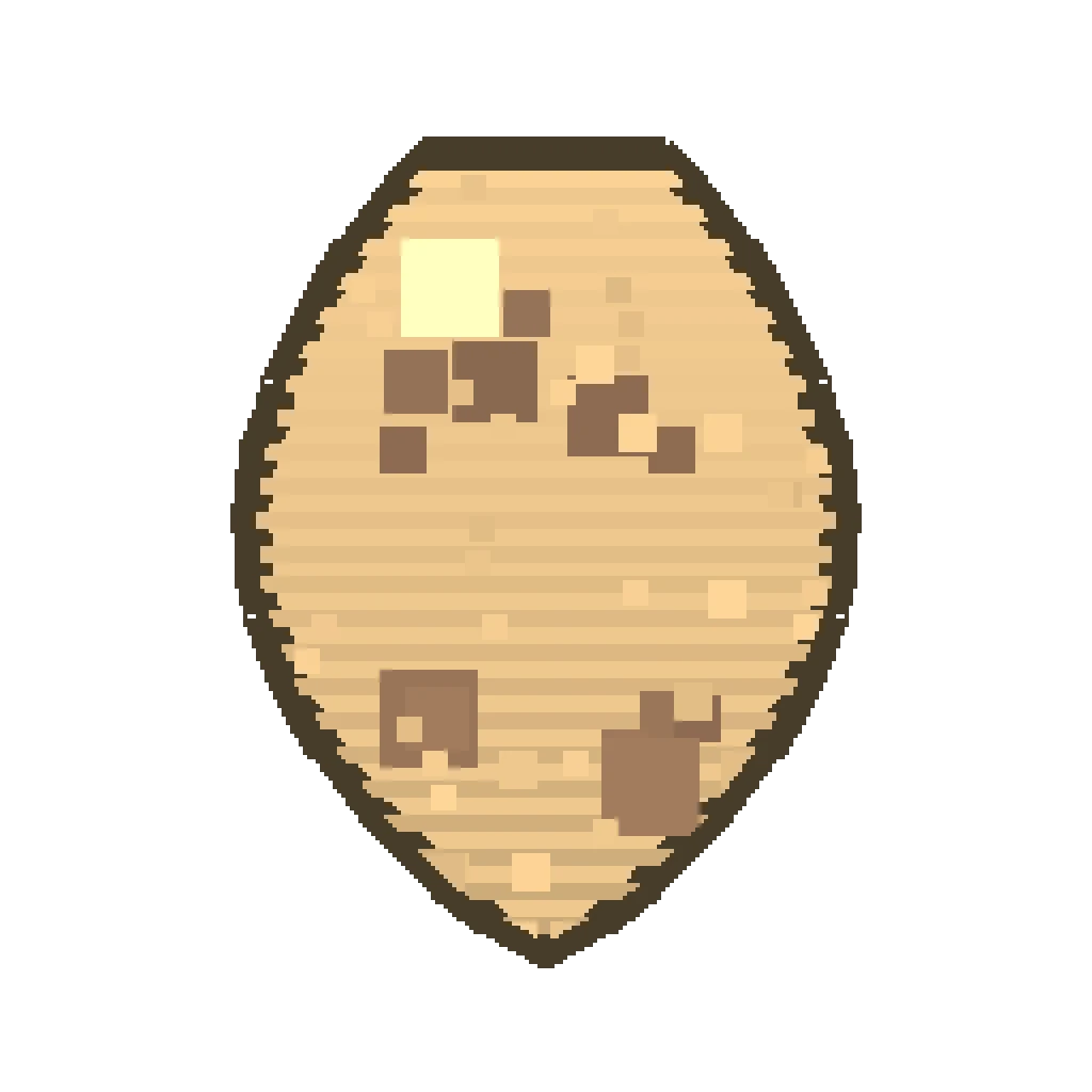 Pixel art illustration of a Cat Spawn Egg with a two-tone speckled shell