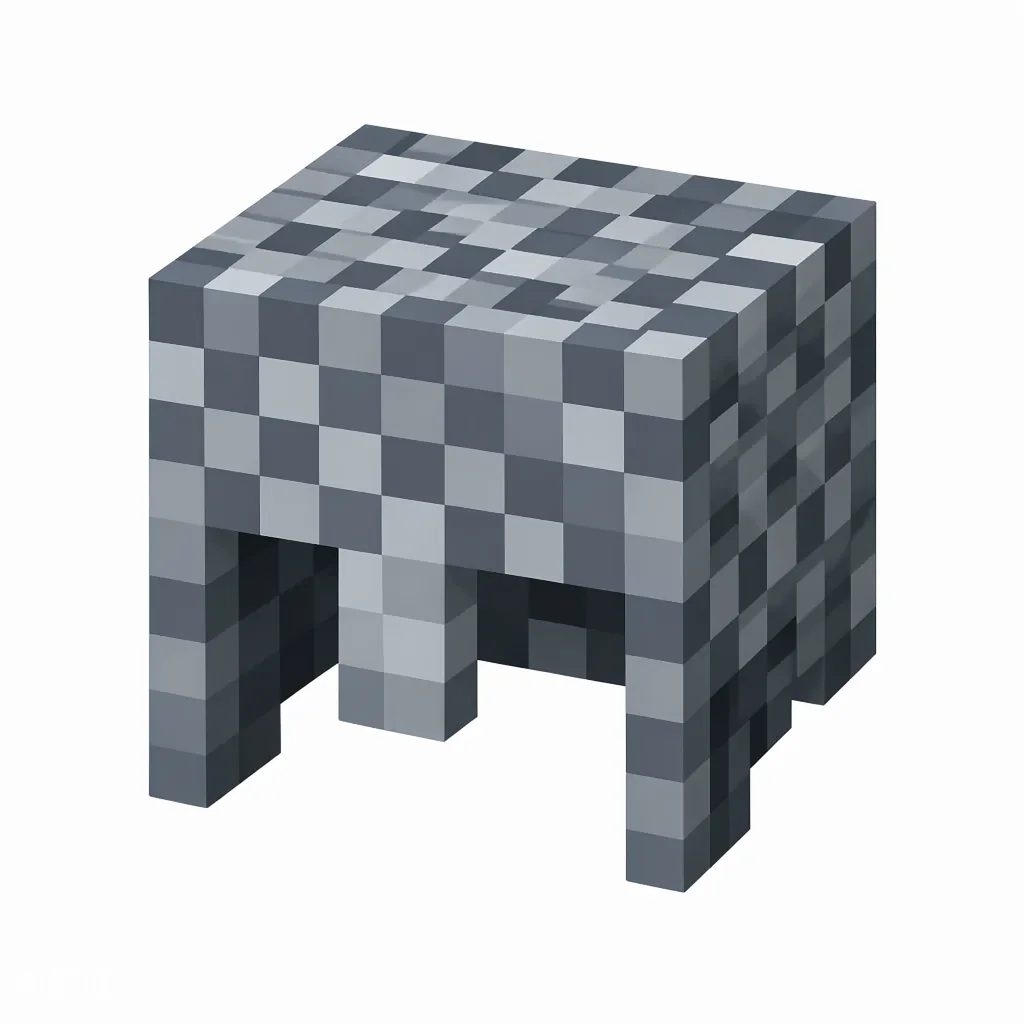Pixel art illustration of a gray chain-link helmet armor piece