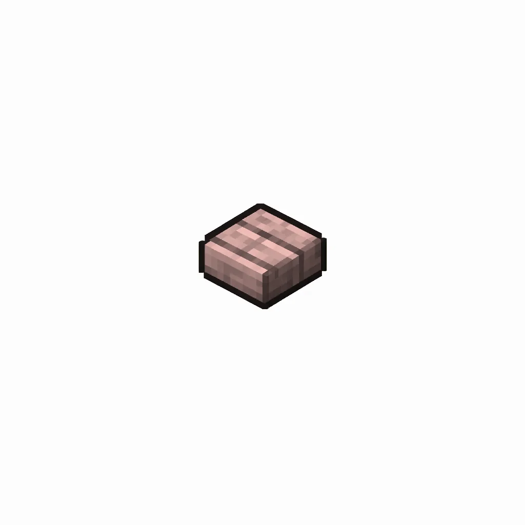 Pixel art illustration of a small chunky cherry wood button