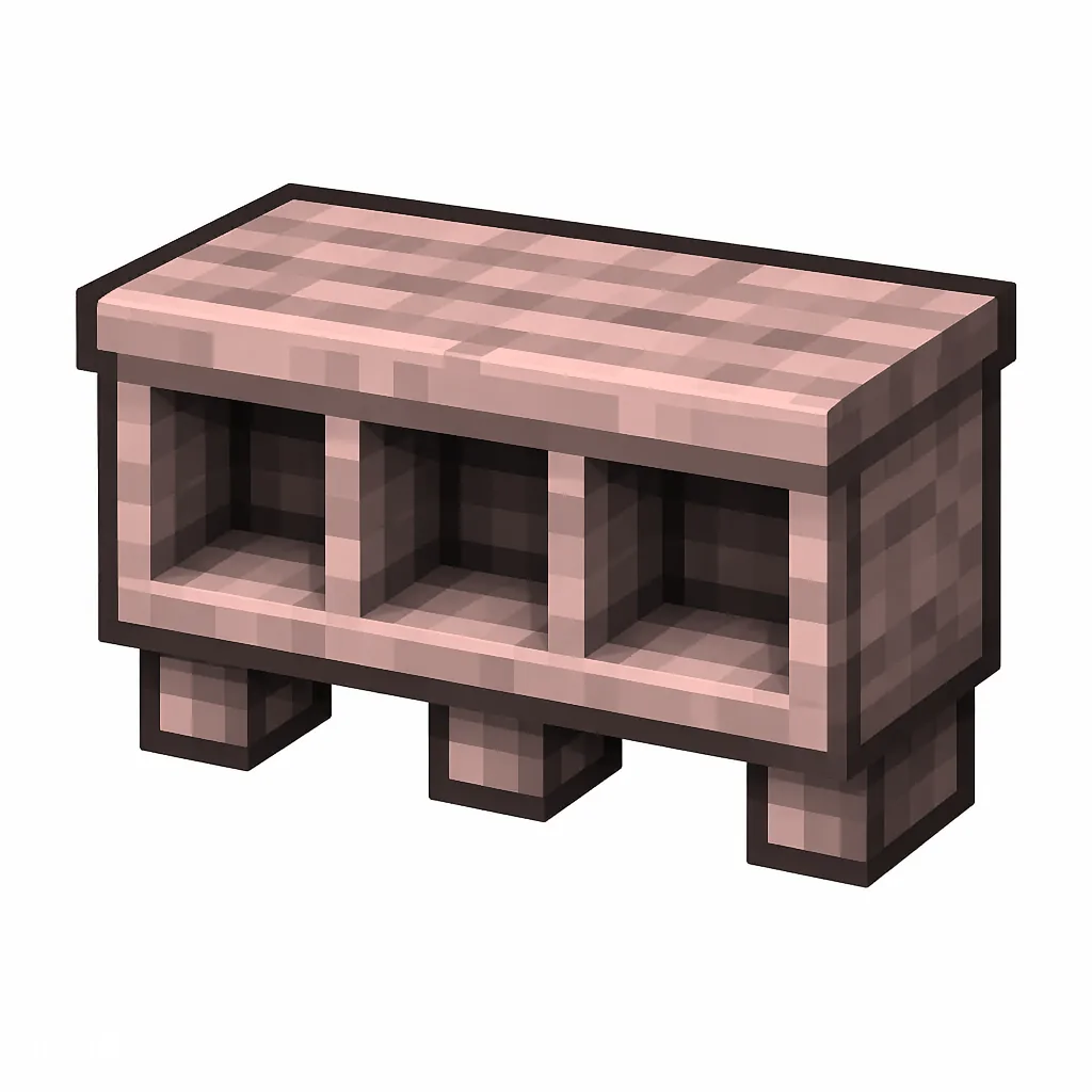 Pixel art illustration of a cherry wall shelf with three display cubbies