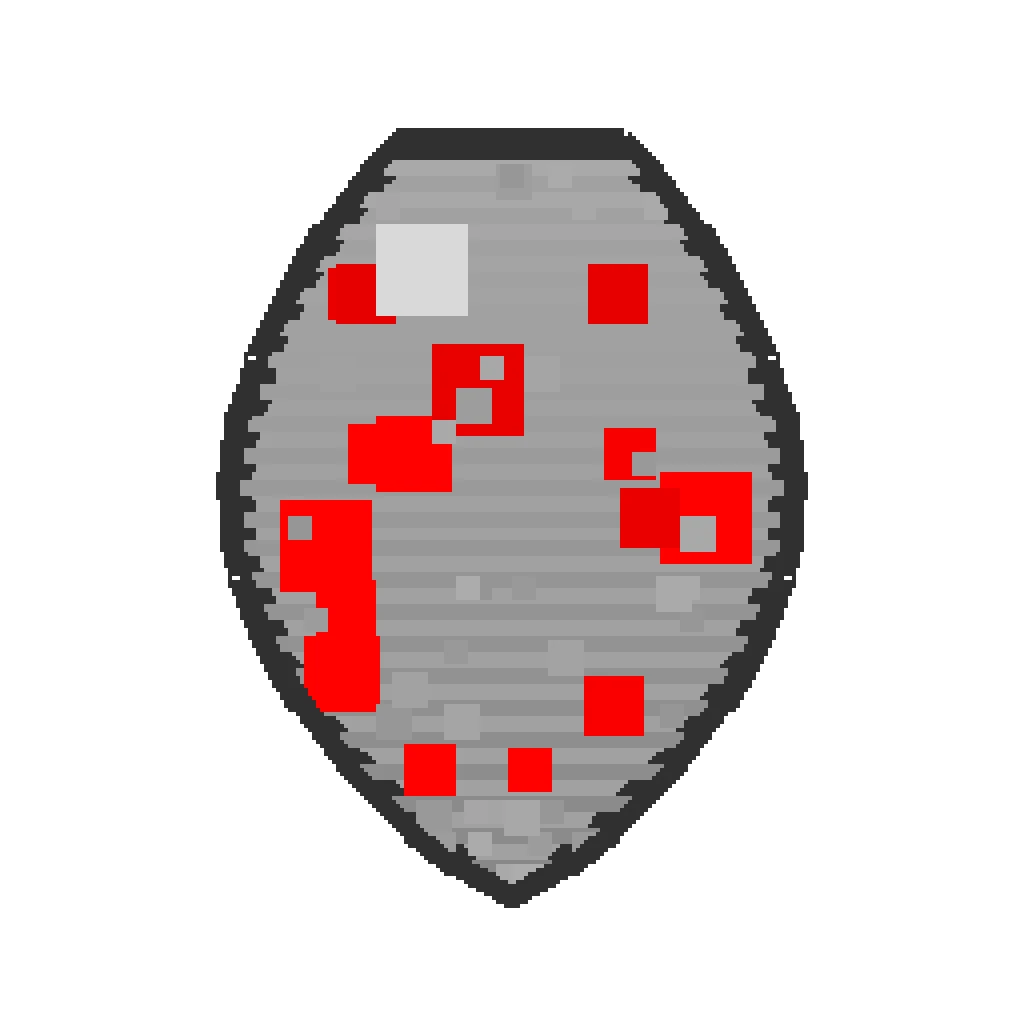 Pixel art illustration of a Chicken Spawn Egg with a two-tone speckled shell