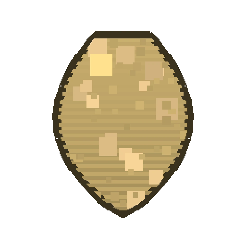 Pixel art illustration of a Cod Spawn Egg with a two-tone speckled shell