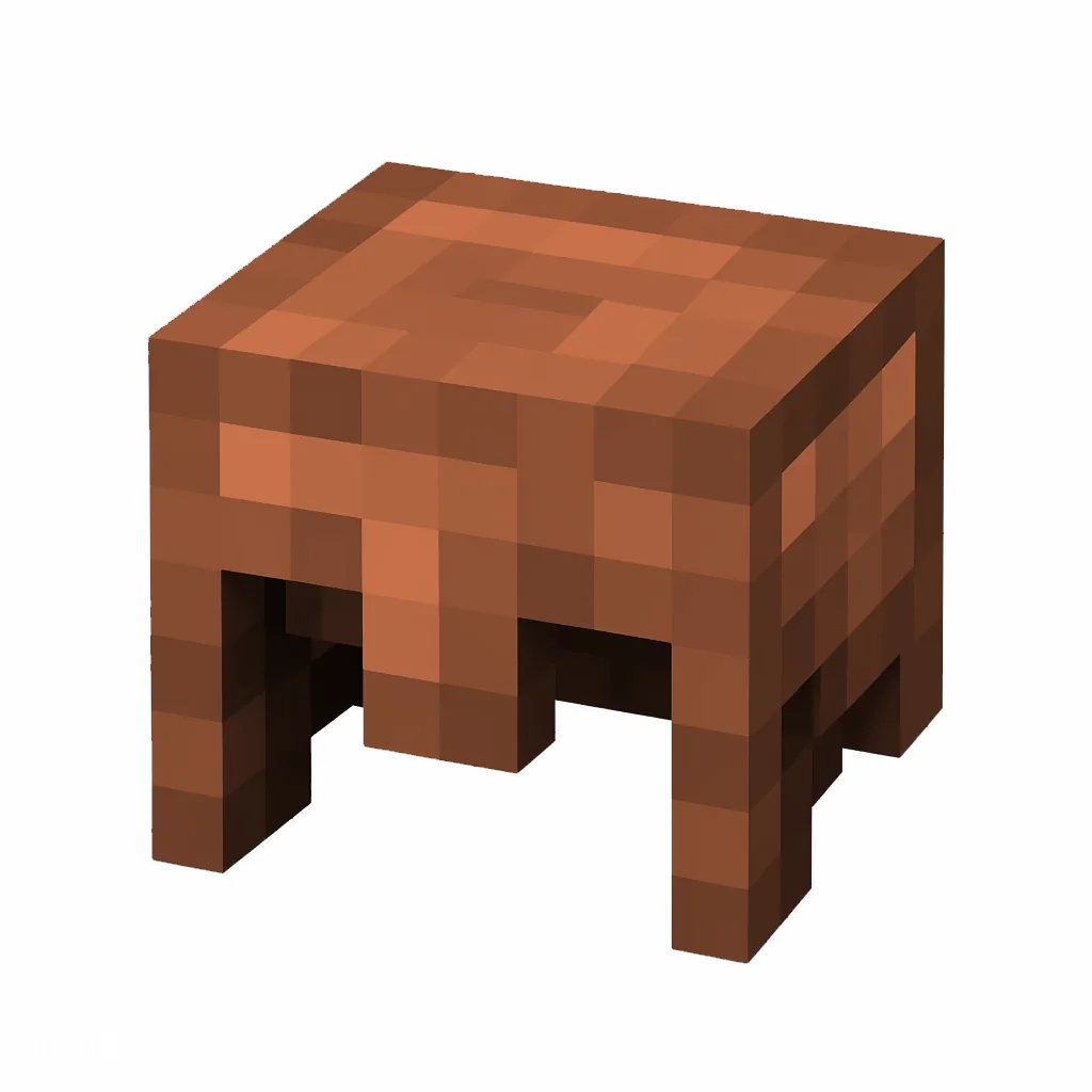 Pixel art illustration of a copper helmet, warm orange-brown metal
