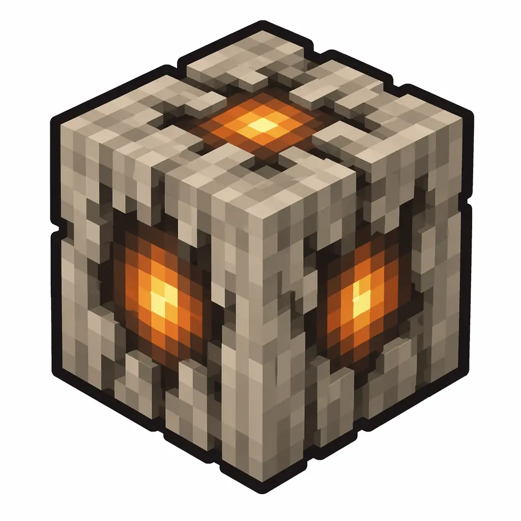 Pixel art illustration of a creaking heart in chunky voxel game style