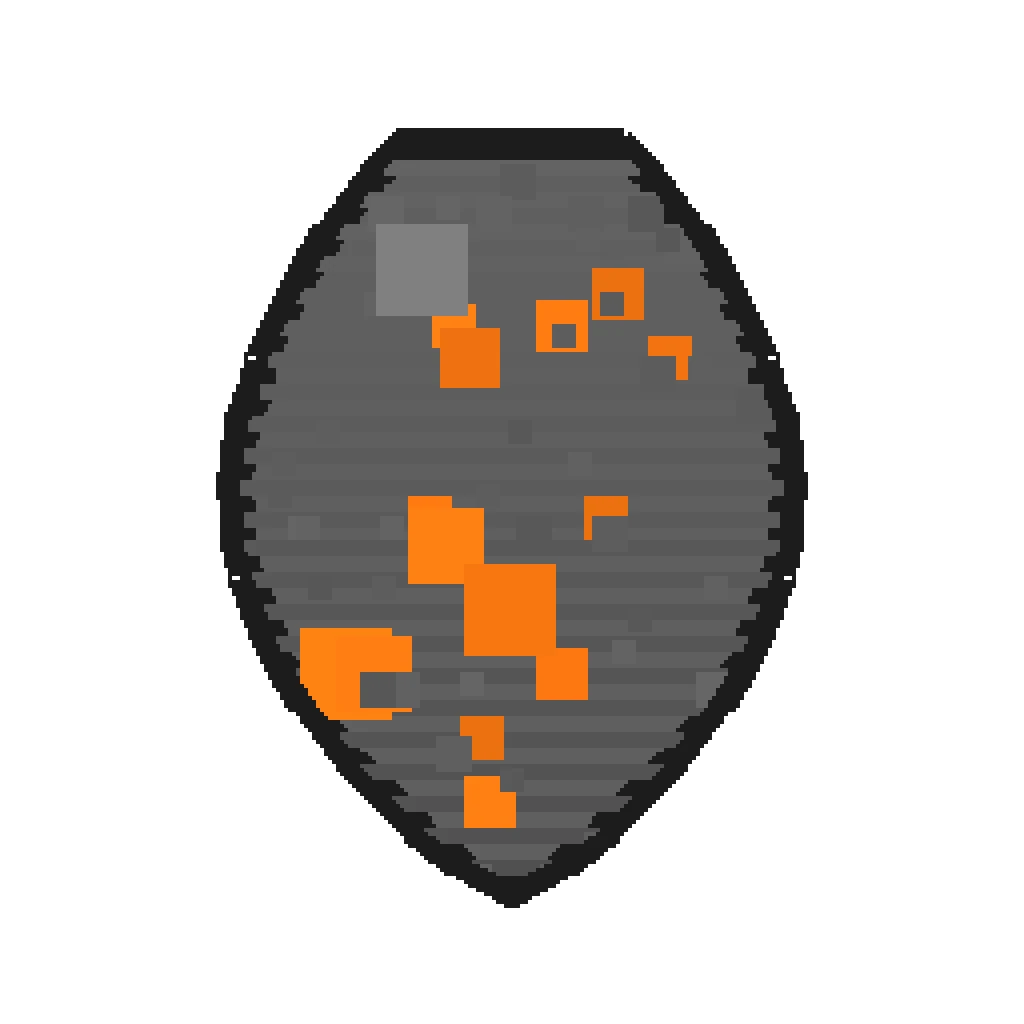 Pixel art illustration of a Creaking Spawn Egg with a two-tone speckled shell