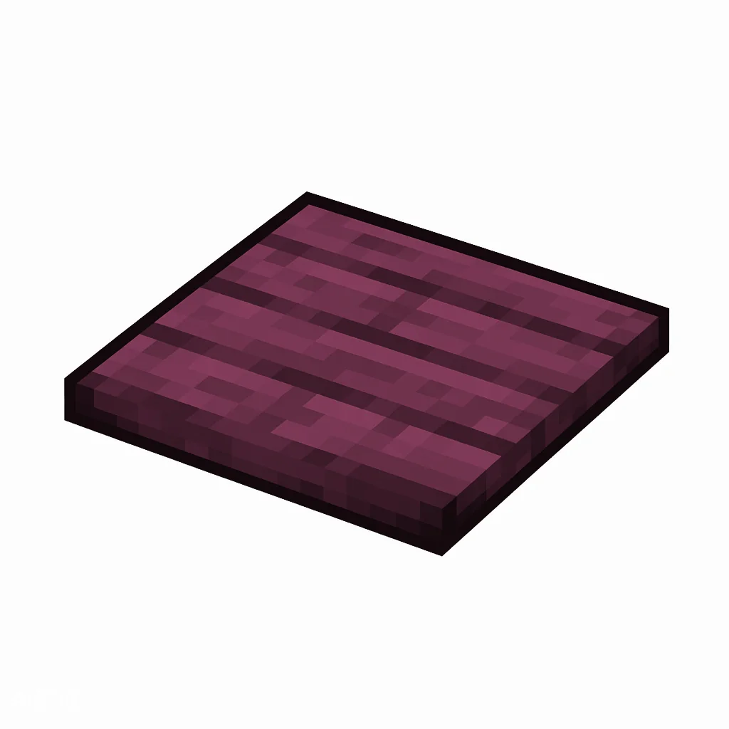Pixel art illustration of a thin flat crimson wood pressure plate