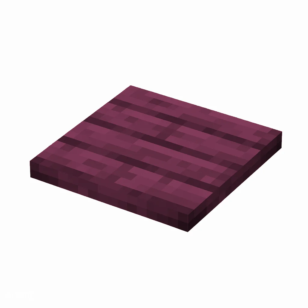 Pixel art illustration of a flat crimson wooden slab with visible wood grain