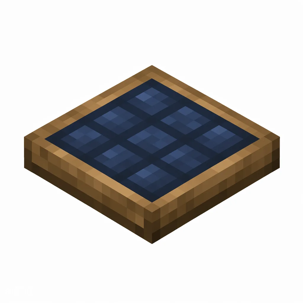 Pixel art illustration of a daylight detector slab with a dark blue glass light-sensor top