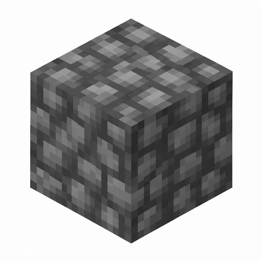 Pixel art illustration of a deepslate tiles block with a dark gray square tile pattern