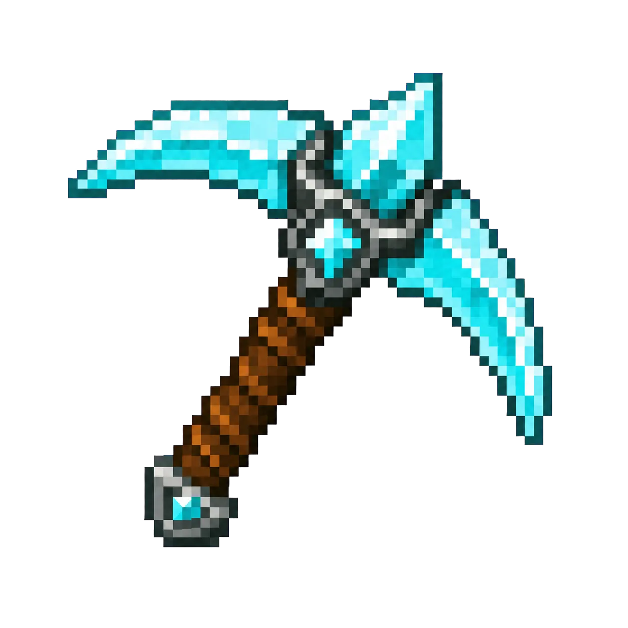Original pixel art Diamond Pickaxe icon