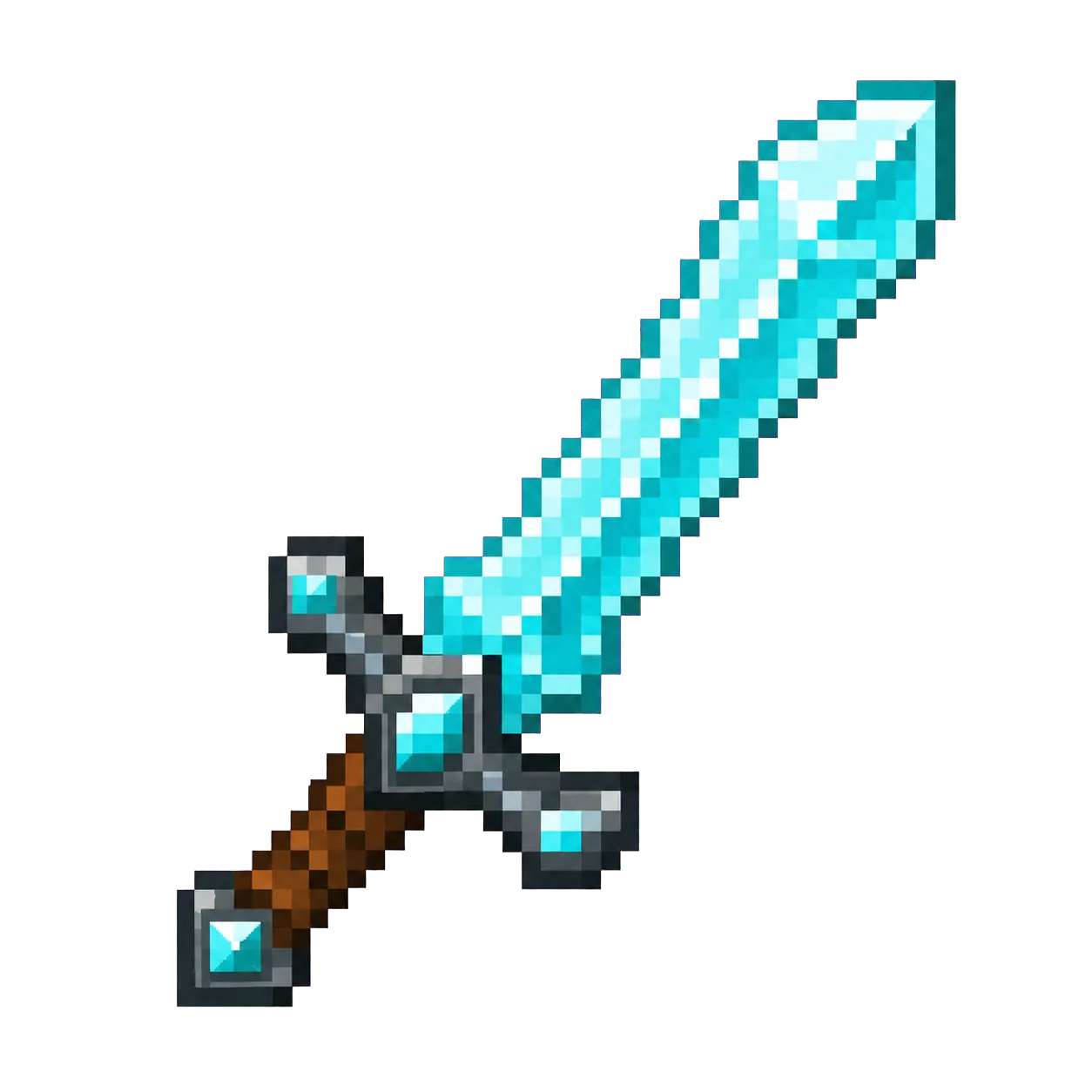 Original pixel art Diamond Sword icon