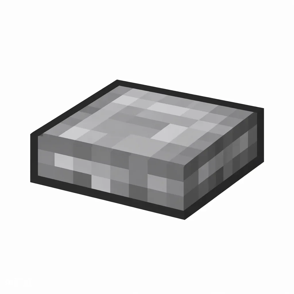 Pixel art illustration of a diorite slab, a half-height flat block