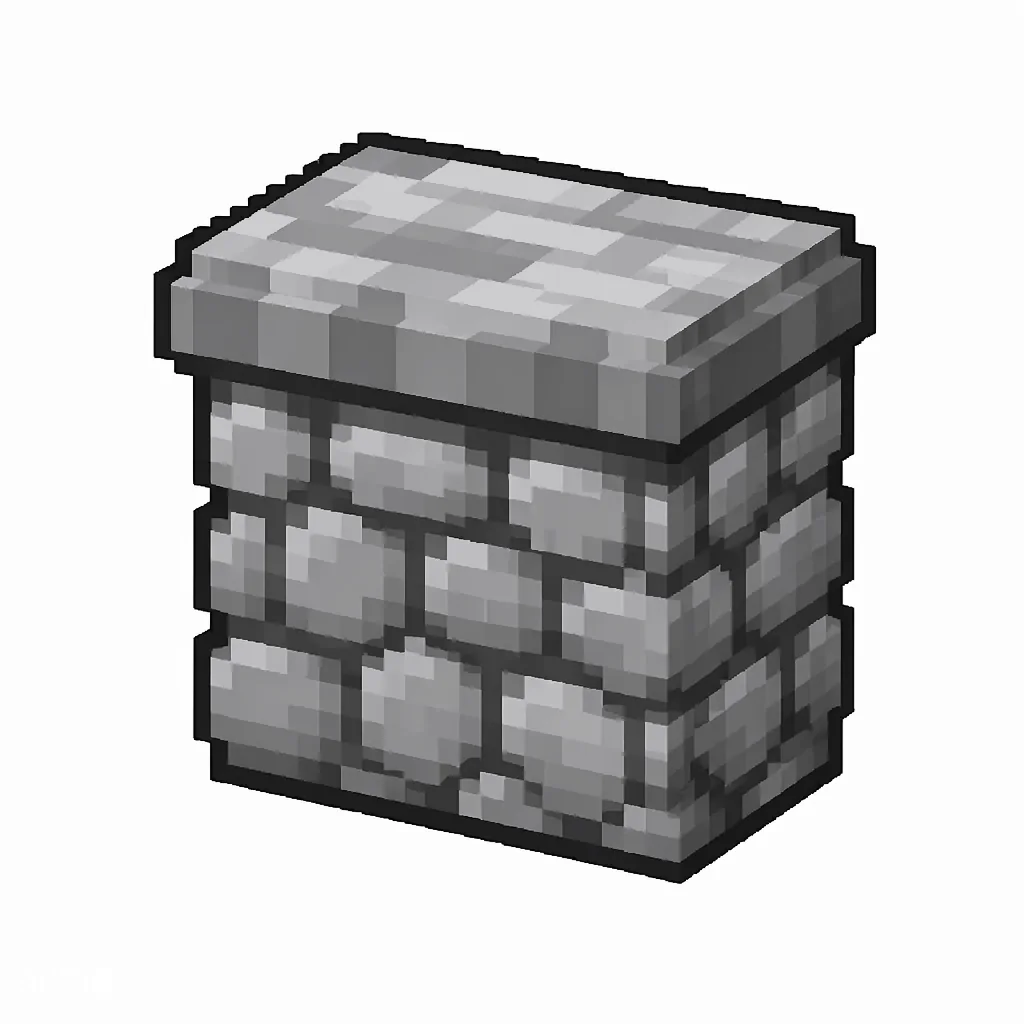 Pixel art illustration of a diorite wall, a short sturdy wall pillar