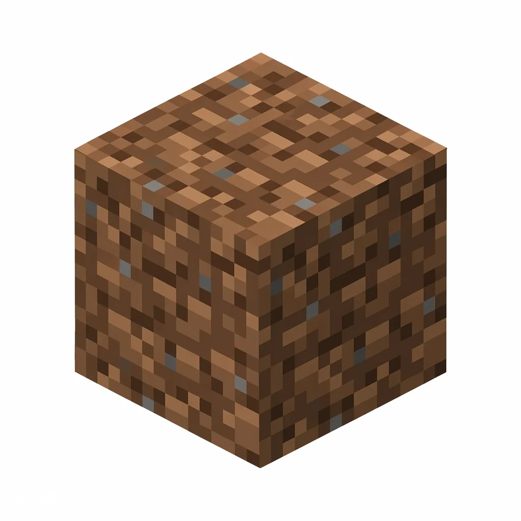 Pixel art illustration of a plain brown dirt block