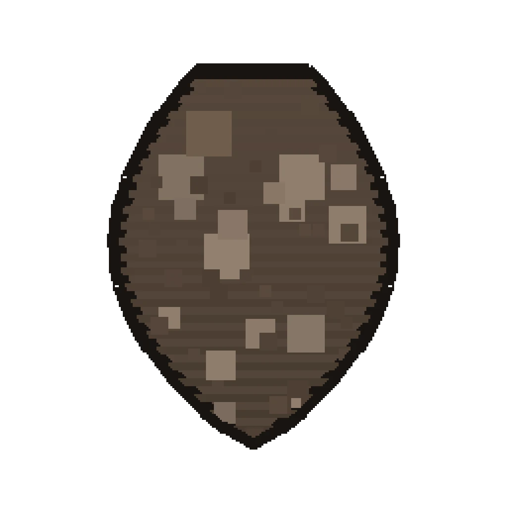 Pixel art illustration of a Donkey Spawn Egg with a two-tone speckled shell