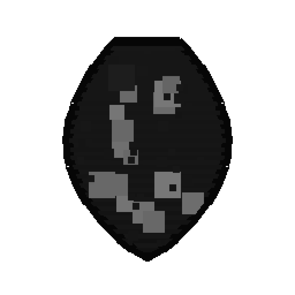 Pixel art illustration of an Endermite Spawn Egg with a two-tone speckled shell