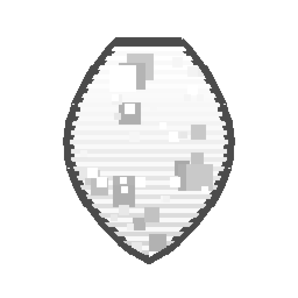 Pixel art illustration of a Ghast Spawn Egg with a two-tone speckled shell