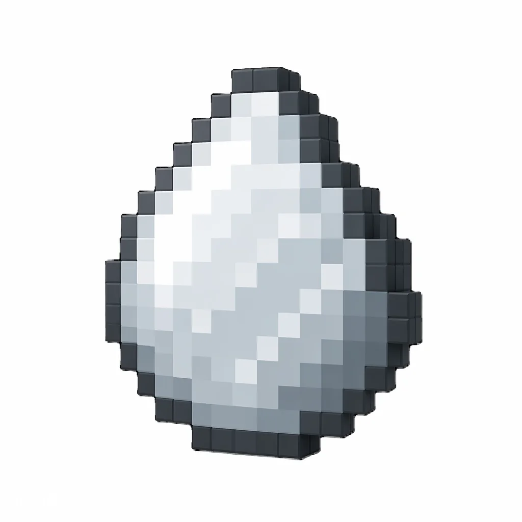 Pixel art illustration of a pale silvery-white ghast tear