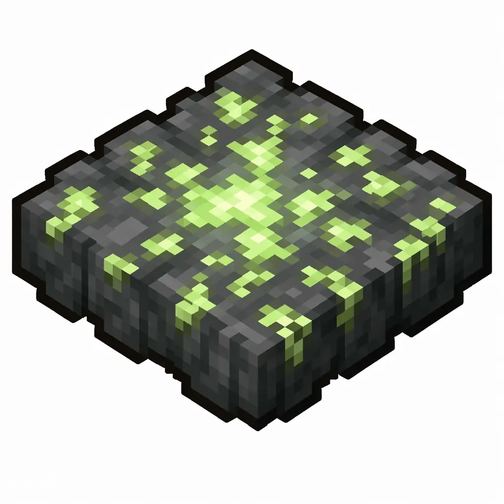 Pixel art illustration of a glow lichen in chunky voxel game style