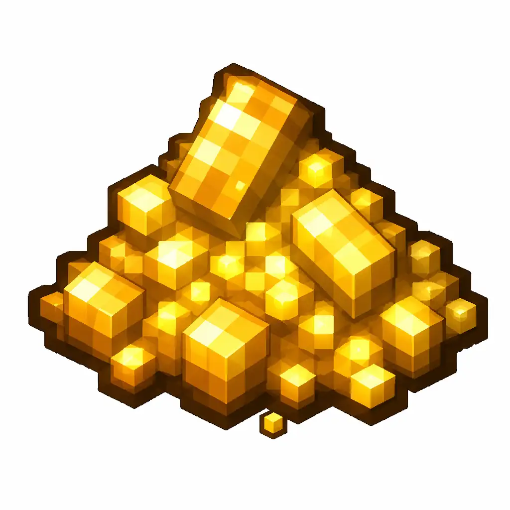 Pixel art illustration of a pile of glowing yellow glowstone dust