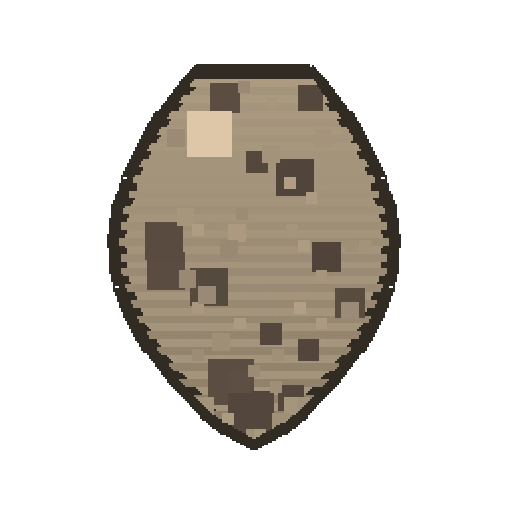 Pixel art illustration of a Goat Spawn Egg with a two-tone speckled shell