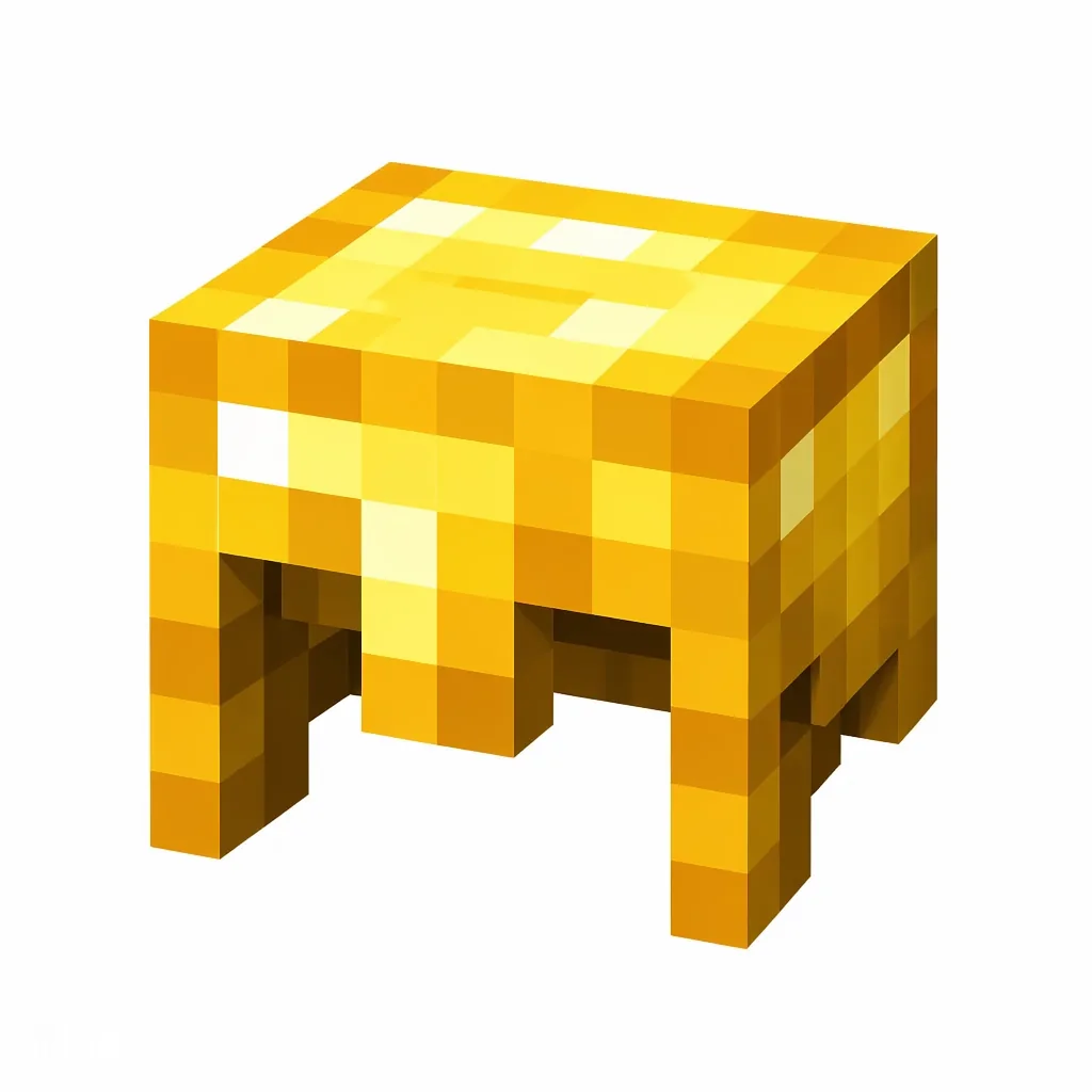 Pixel art illustration of a bright golden helmet armor piece