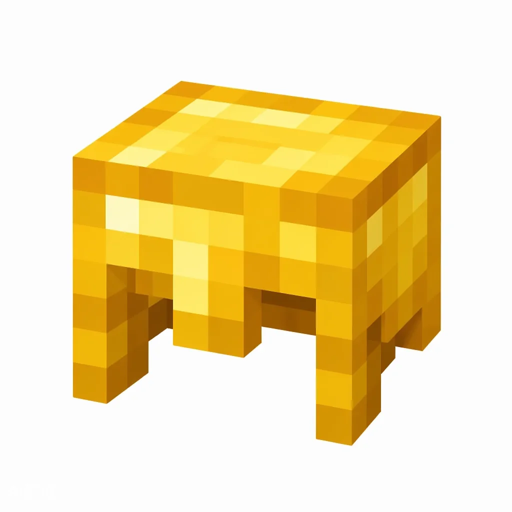 Pixel art illustration of a bright golden leggings armor piece