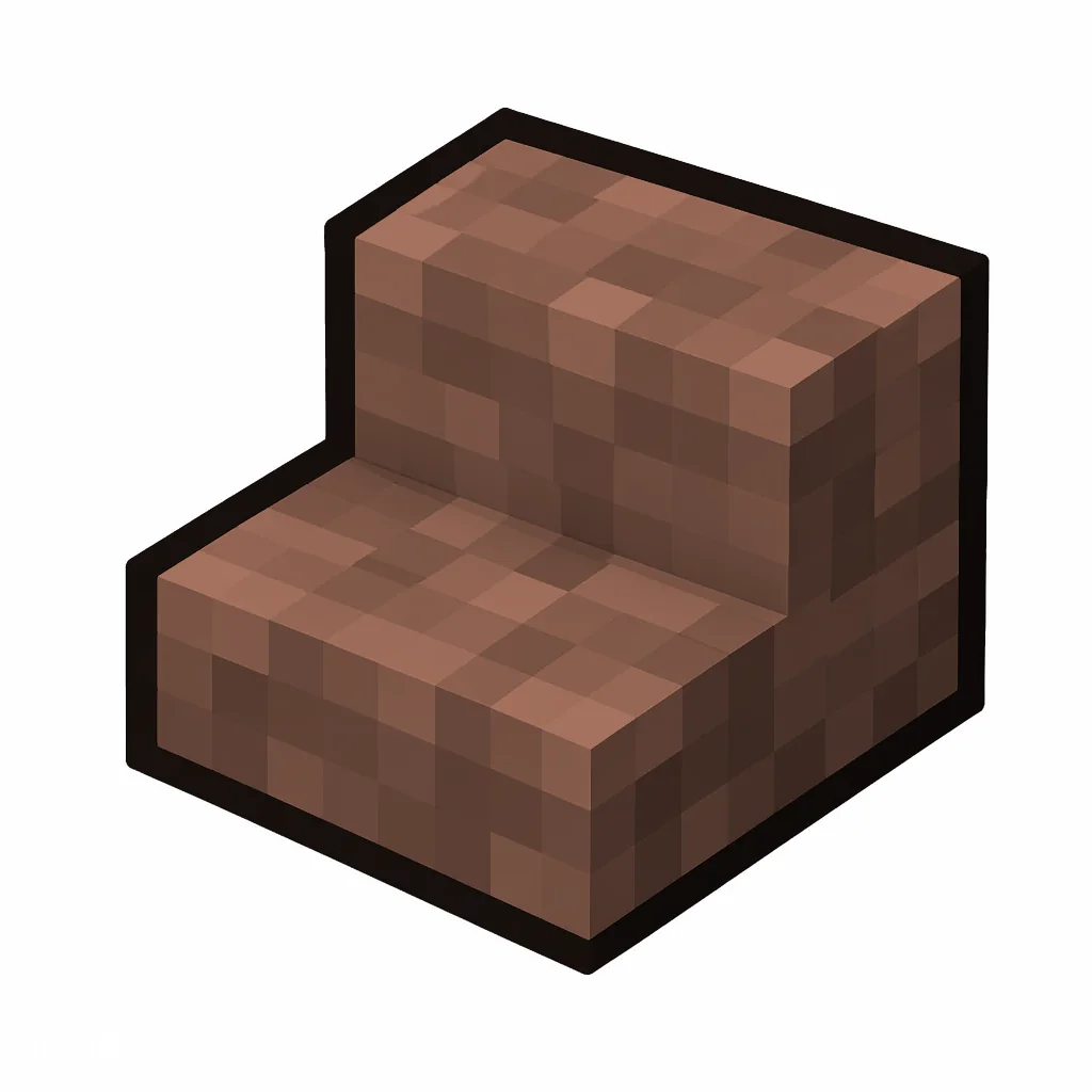 Pixel art illustration of a granite stairs, an L-shaped staircase block