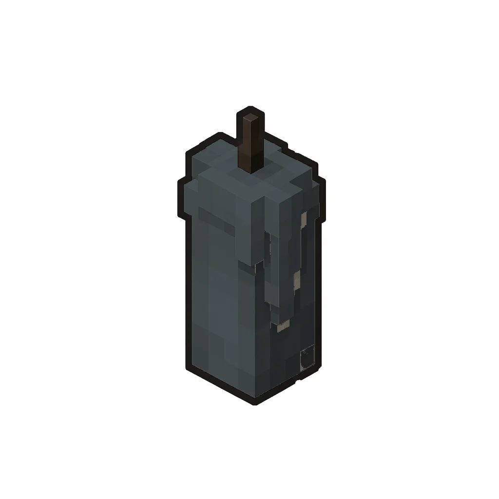 Pixel art illustration of an unlit gray candle with soft wax drips and a dark wick