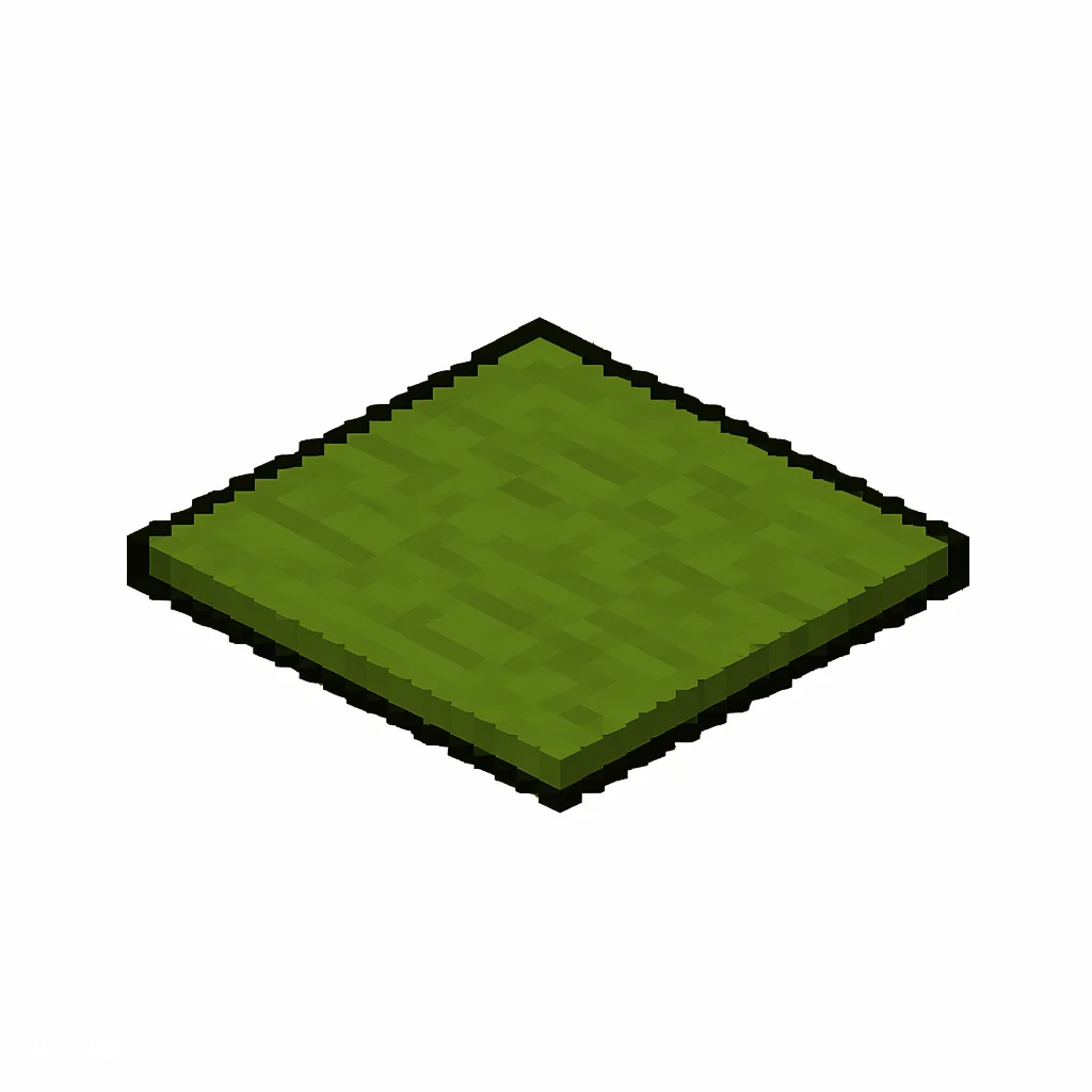 Pixel art illustration of a green carpet, a thin flat woven floor covering