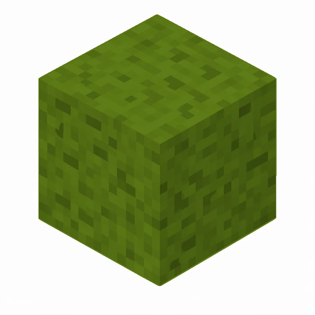 Pixel art illustration of a green concrete powder block with a grainy powder texture