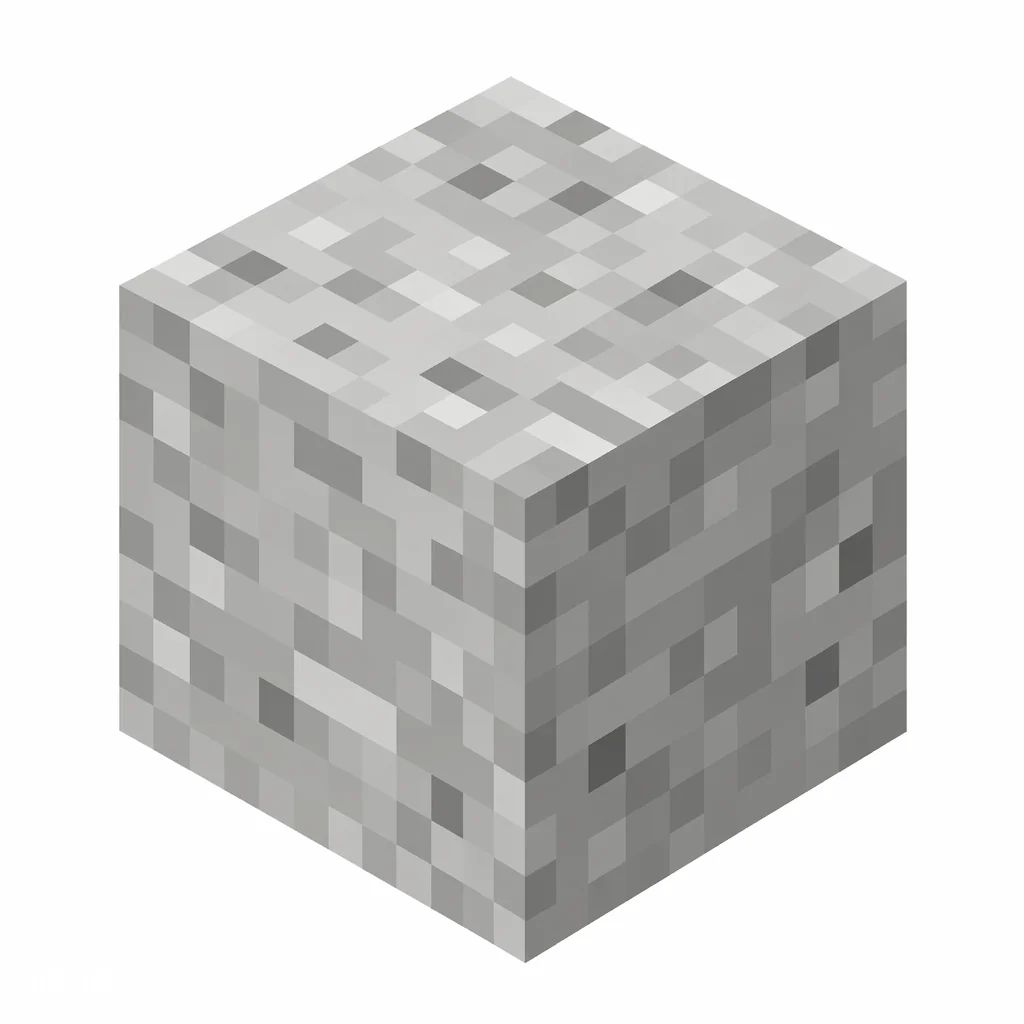 Pixel art illustration of a light gray iron block with a smooth metallic sheen