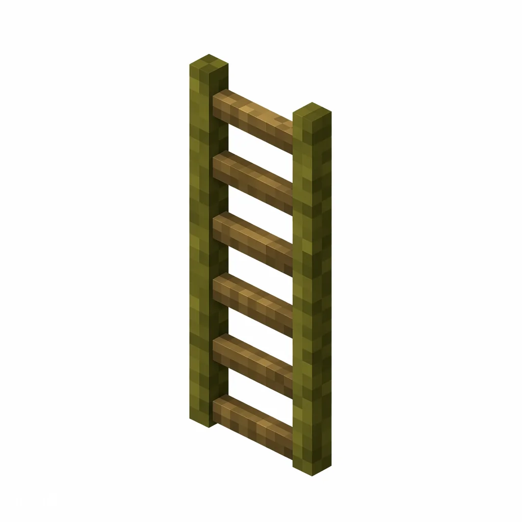 Pixel art illustration of a wooden ladder with vertical rails and horizontal rungs