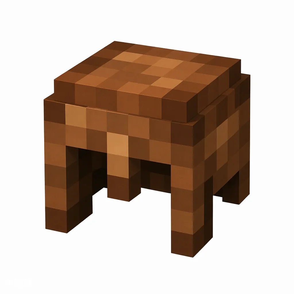 Pixel art illustration of a brown leather helmet armor piece