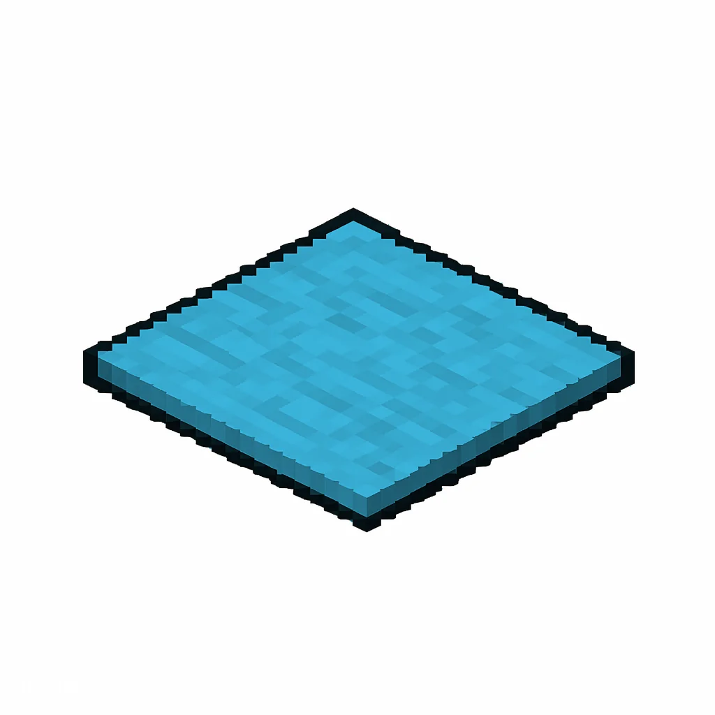 Pixel art illustration of a light blue carpet, a thin flat woven floor covering