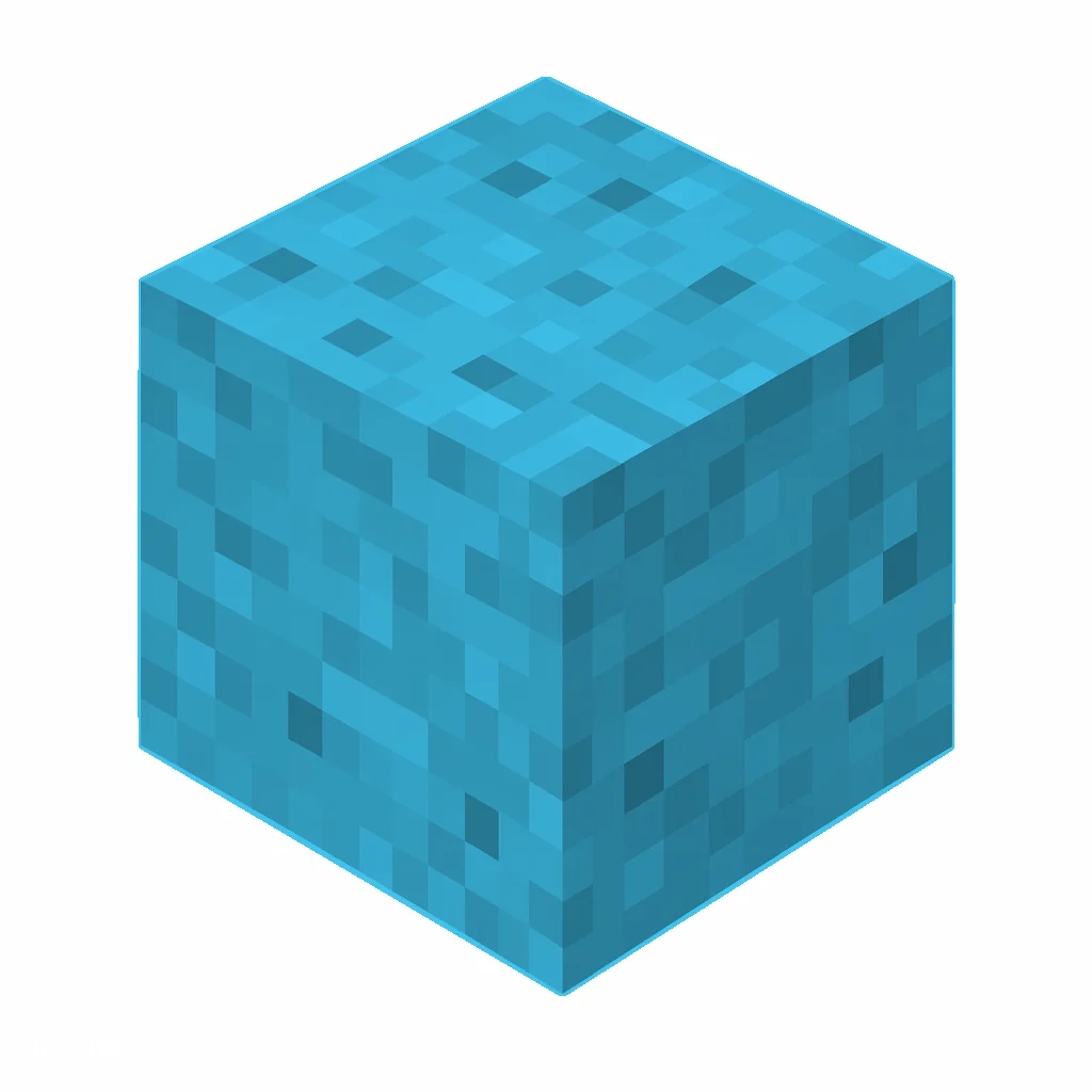 Pixel art illustration of a light blue concrete block with a fine speckled light blue cement texture