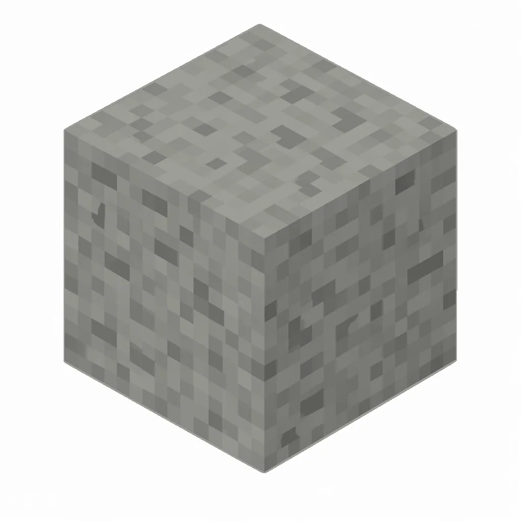 Pixel art illustration of a light gray concrete powder block with a grainy powder texture